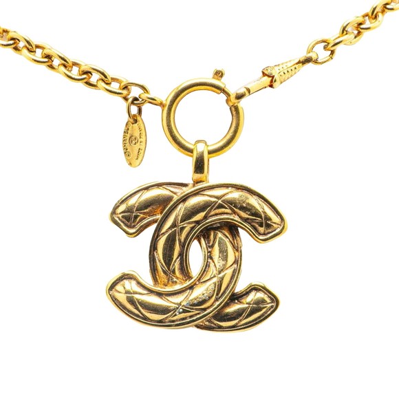 Chanel Coco Mark Gold Gold Plated necklace - Picture 1 of 6